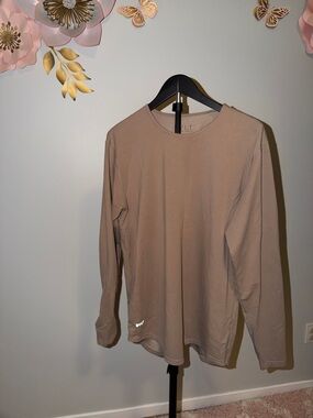 BYLT Basics Long Sleeve Shirt in Taupe
